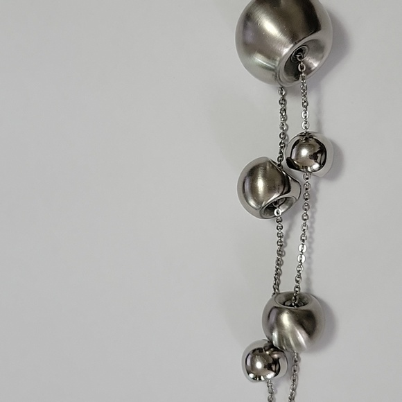 BREIL CHAOS Adjustable Necklace with Polished & Satin Steel Spheres EUC - Picture 9 of 12